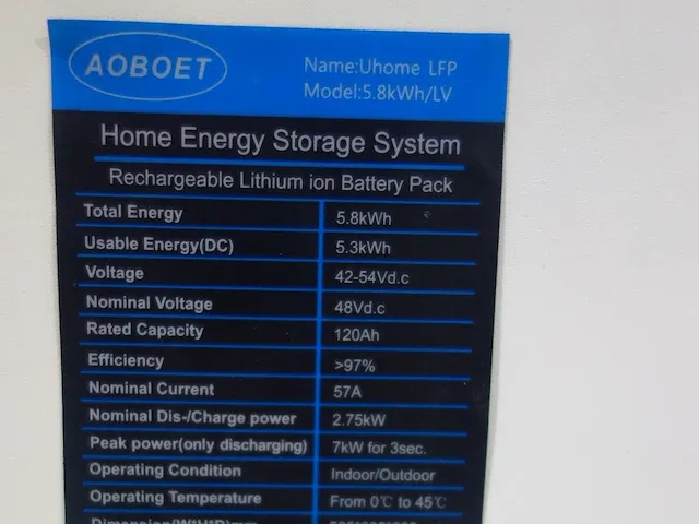 Batterij opslag aoboet uhome-lfp - afbeelding 4 van  6