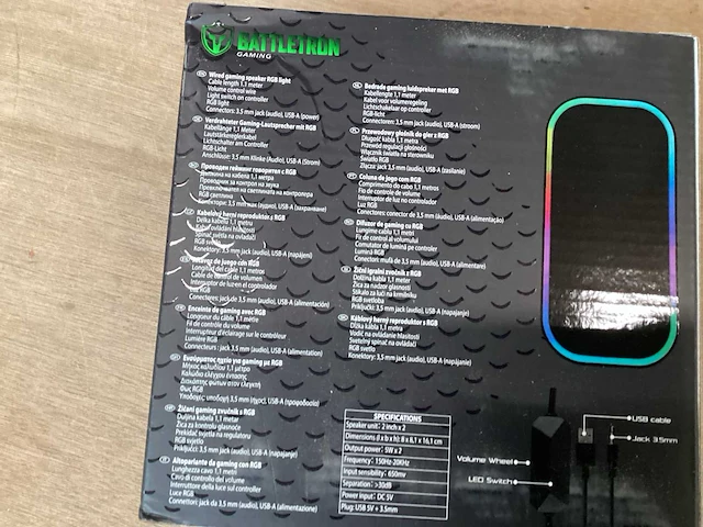 Battletron pc gaming speakers met led (7x) - afbeelding 3 van  4