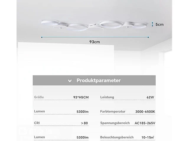 Bayht led-plafondlamp - afbeelding 3 van  3