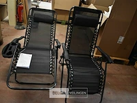 Beach bed ligstoel met kopkussen donkergrijs - afbeelding 7 van  7