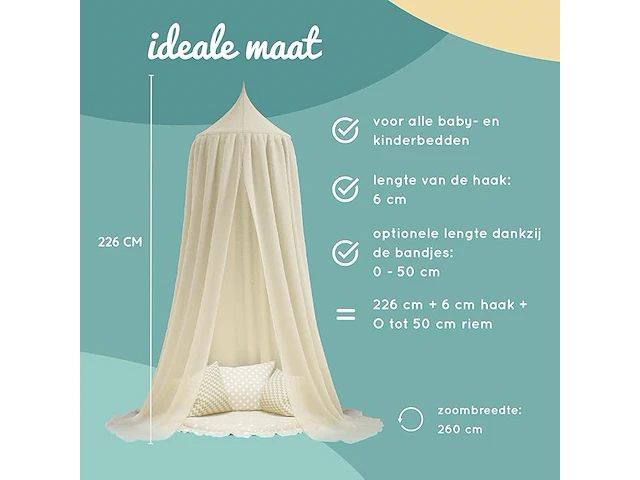 Beartop luifel kinderkamer beige - afbeelding 2 van  5