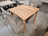 Beaufort10 teak tuintafel horeca 80x80cm met blokpoten - afbeelding 1 van  4