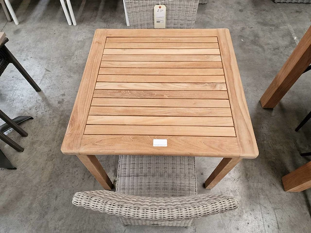 Beaufort10 teak tuintafel horeca 80x80cm met blokpoten - afbeelding 4 van  4