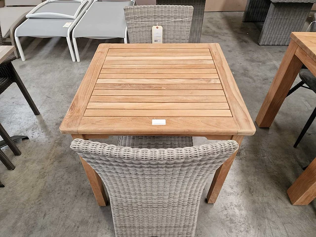 Beaufort10 teak tuintafel horeca 80x80cm met blokpoten - afbeelding 2 van  4