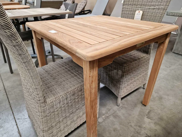 Beaufort10 teak tuintafel horeca 80x80cm met blokpoten - afbeelding 3 van  4