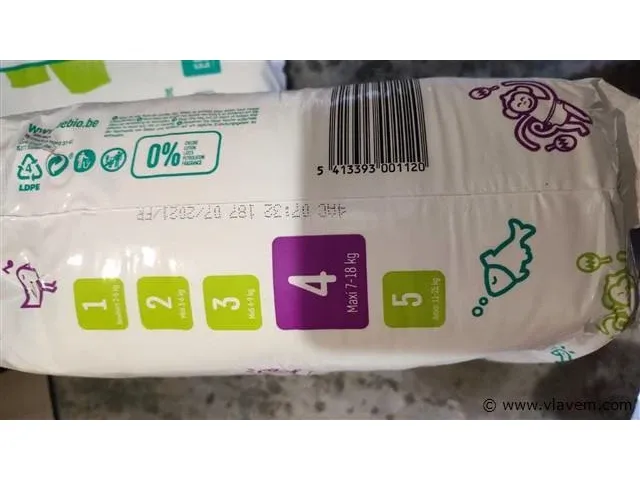 Bebio made in nature ecologische luiers maat 4,7-18kg,2 pakken,48 stuks - afbeelding 4 van  4