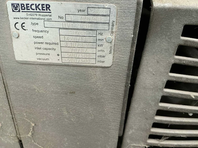 Becker dvt 3.80 vacuümpomp - afbeelding 5 van  5