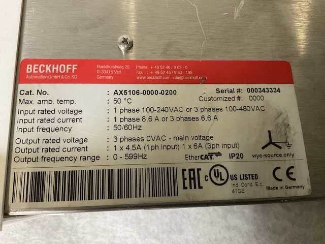 Beckhoff ax5106-0000-0200 servo drive - afbeelding 5 van  6