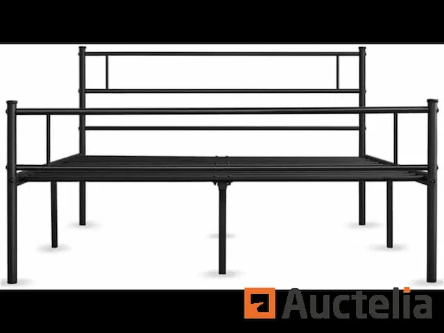Bed 140 x 190 cm single double metaal - afbeelding 1 van  5