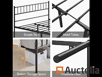 Bed 140 x 190 cm single double metaal - afbeelding 2 van  5