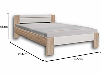 Bed 140 x 200 cm - sonoma en wit - afbeelding 11 van  12