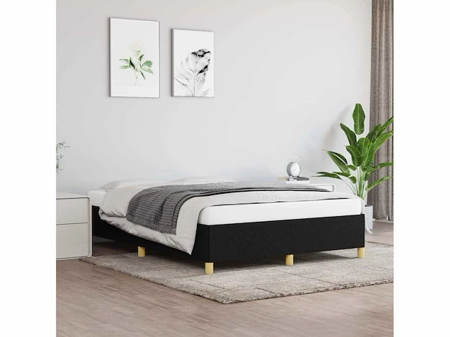 Bed 140x200cm - stof - zwart - afbeelding 2 van  6