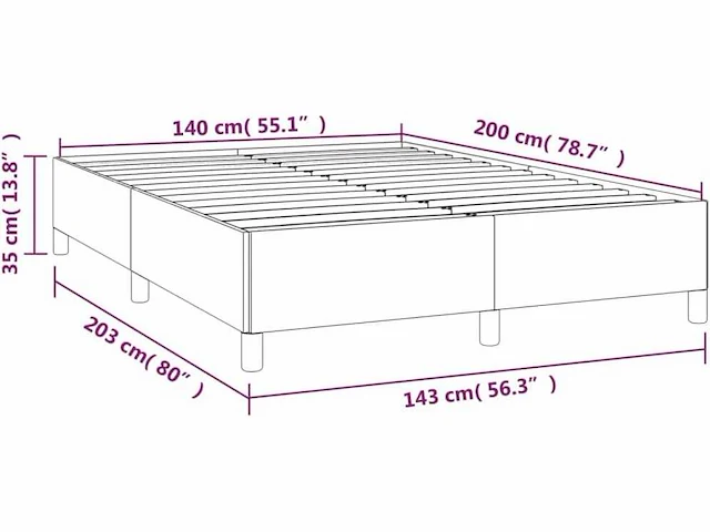 Bed 140x200cm - stof - zwart - afbeelding 3 van  6