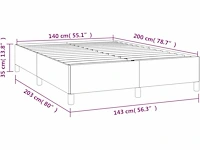 Bed 140x200cm - stof - zwart - afbeelding 3 van  6