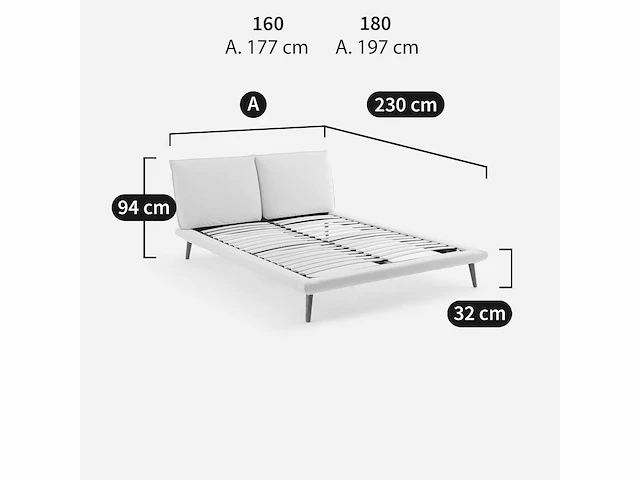 Bed 160 x 200 - stof - afbeelding 4 van  8