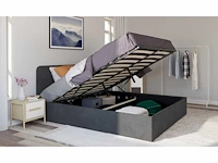 Bed 160 x 200 cm - grijs fluweel - afbeelding 3 van  8