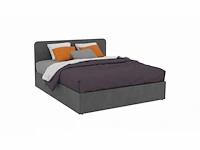 Bed 160 x 200 cm - grijs fluweel - afbeelding 4 van  8