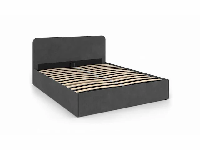 Bed 160 x 200 cm - grijs fluweel - afbeelding 5 van  8