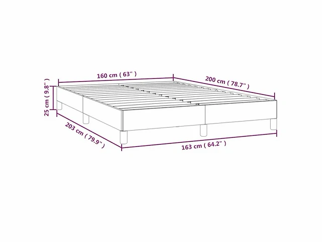 Bed 160x200 cm - donkergrijs fluweel - afbeelding 8 van  8