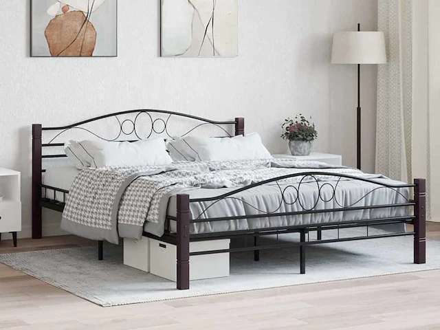 Bed 160x200 cm - zwart metaal - afbeelding 1 van  6