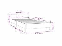 Bed 80x200 cm - donkergrijze stof (x2) - afbeelding 3 van  11