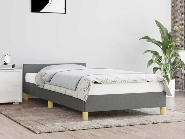 Bed 80x200 cm - donkergrijze stof (x2) - afbeelding 1 van  11