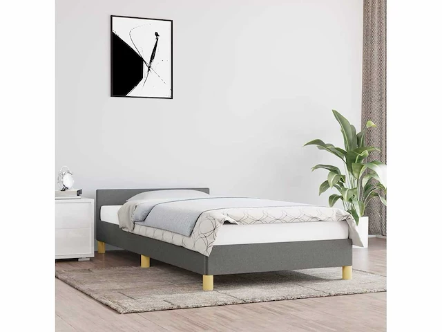 Bed 80x200 cm - donkergrijze stof (x2) - afbeelding 4 van  11