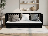 Bed 80x200 cm - massief grenen - zwart - afbeelding 1 van  9