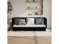 Bed 80x200 cm - massief grenen - zwart - afbeelding 2 van  9