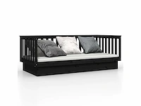 Bed 80x200 cm - massief grenen - zwart - afbeelding 3 van  9