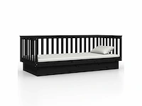 Bed 80x200 cm - massief grenen - zwart - afbeelding 5 van  9