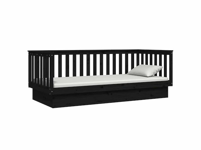 Bed 80x200 cm - massief grenen - zwart - afbeelding 6 van  9
