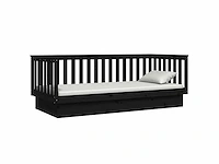 Bed 80x200 cm - massief grenen - zwart - afbeelding 6 van  9