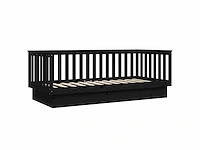 Bed 80x200 cm - massief grenen - zwart - afbeelding 7 van  9