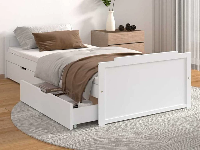 Bed 90x200 cm - wit - massief grenen - afbeelding 1 van  8