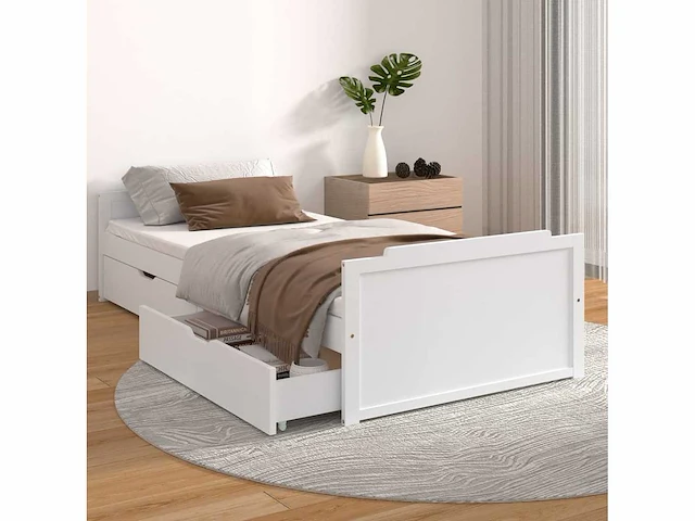 Bed 90x200 cm - wit - massief grenen - afbeelding 2 van  8