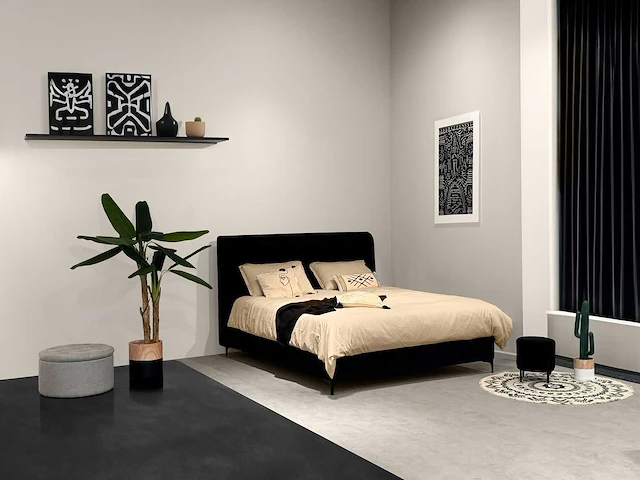 Bed dana - 180 x 200 & bed dana- 160 x 200 zwart (5x) - afbeelding 1 van  3