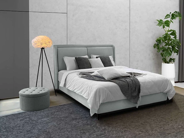 Bed dana lichtgrijs & lyla blauw - 160x200 (5x) - afbeelding 1 van  7