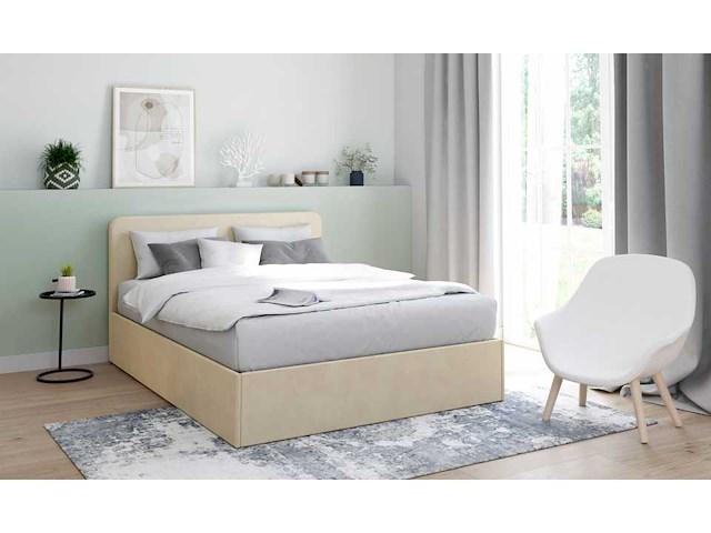 Bed met afgerond hoofdeinde 140 x190 met kist - afbeelding 1 van  9