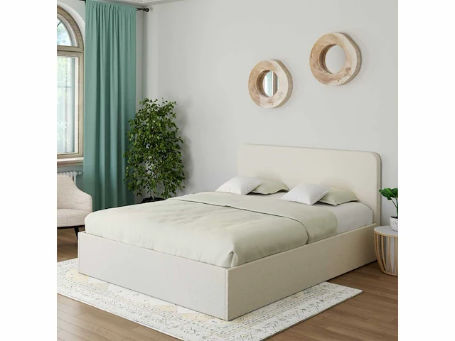 Bed met afgerond hoofdeinde 160x200 - white boucle - afbeelding 1 van  7