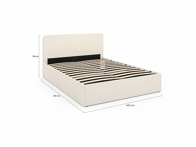 Bed met afgerond hoofdeinde 160x200 - white boucle - afbeelding 7 van  7