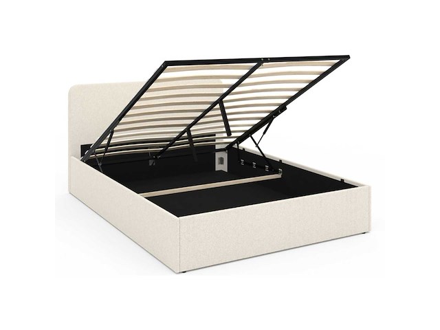 Bed met afgerond hoofdeinde 160x200 - white boucle - afbeelding 4 van  9