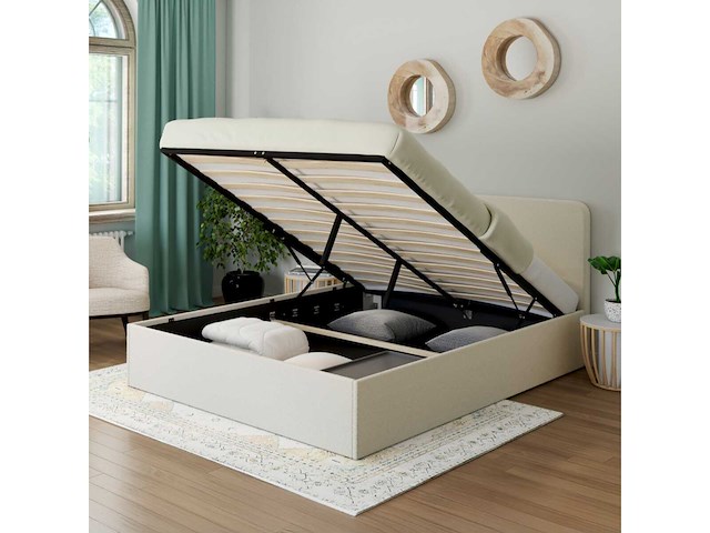 Bed met afgerond hoofdeinde 160x200 - white boucle - afbeelding 3 van  9