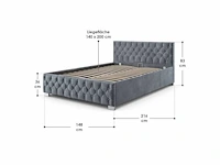 Bed met fluwelen led-verlichting en opbergruimte - 140 x 200cm - afbeelding 6 van  6