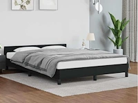 Bed met hoofdeinde - zwart 140x200 cm (x2) - afbeelding 1 van  9