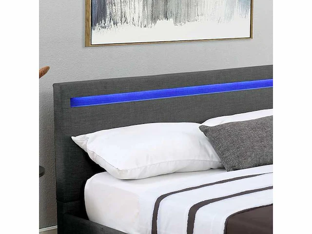 Bed met led verlichting en lattenbodem 120x200cm - afbeelding 3 van  7
