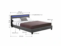 Bed met led verlichting en lattenbodem 120x200cm - afbeelding 7 van  7