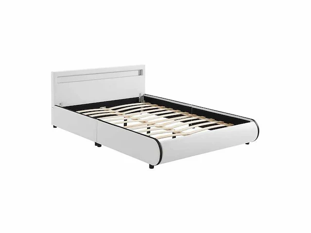 Bed met led-verlichting en lattenbodem 140 x 200 - wit - afbeelding 3 van  8