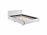 Bed met led-verlichting en lattenbodem 140 x 200 - wit - afbeelding 3 van  8