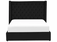 Bed met zwarte fluwelen kist 160 x 200 cm - afbeelding 3 van  6